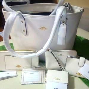 Brand new Coach purse set. White.